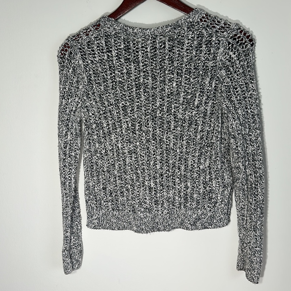 Ann Taylor Marled women Sweater Long Sleeve Black White Knit Pullover Size XS - Picture 8 of 10